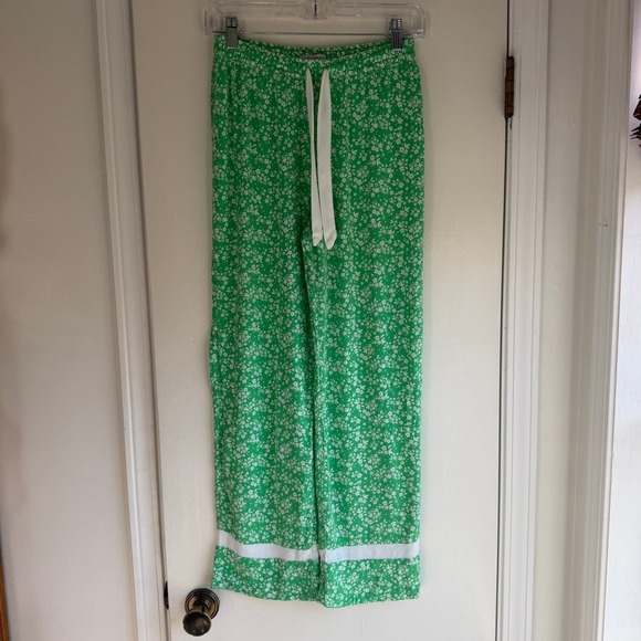 PJ Salvage Other - PJ Salvage Green Floral Wide Leg Pajama Pants XS Drawstring Lounge Sleepwear